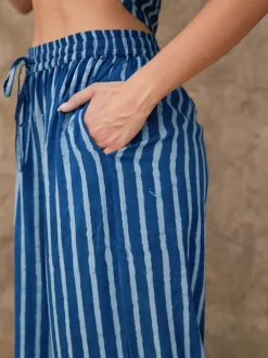 Indigo Palm Palazzo Pants