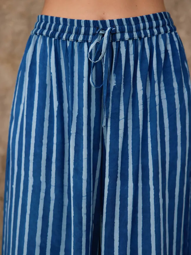 Indigo Palm Palazzo Pants