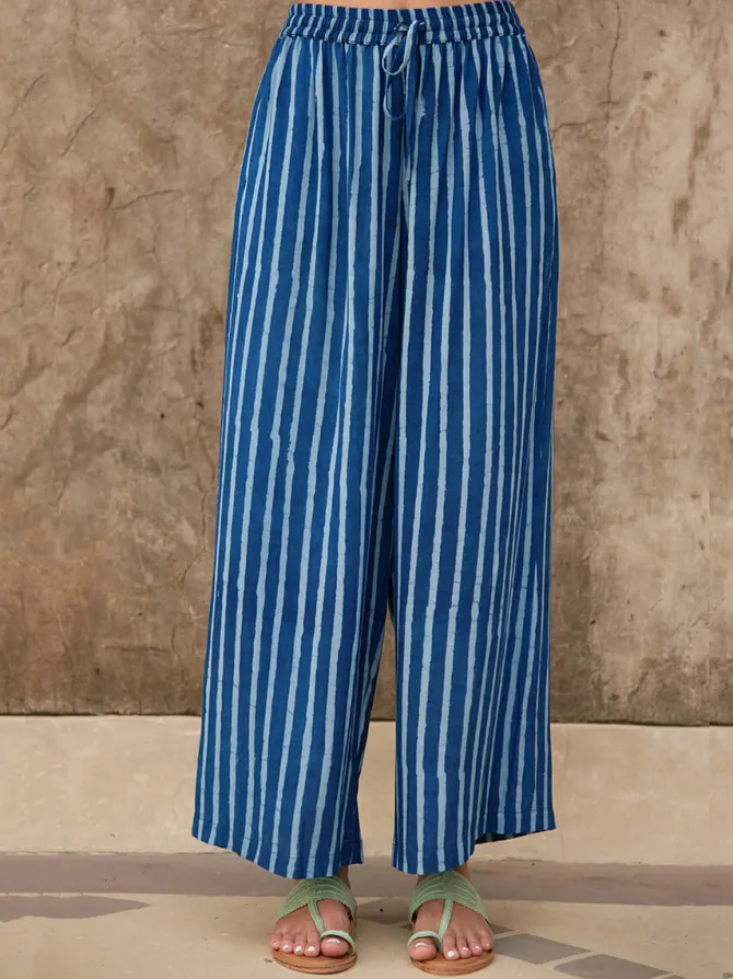 Indigo Palm Palazzo Pants