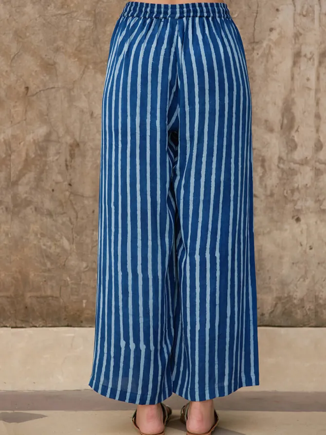 Indigo Palm Palazzo Pants