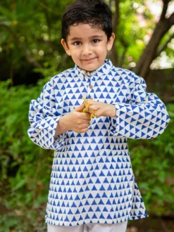 Indigo Triangle Organic Cotton Long Kurta