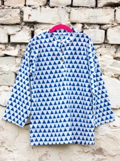 Indigo Triangle Organic Cotton Long Kurta