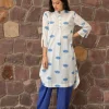 Ira Block Printed Cotton Long Kurta