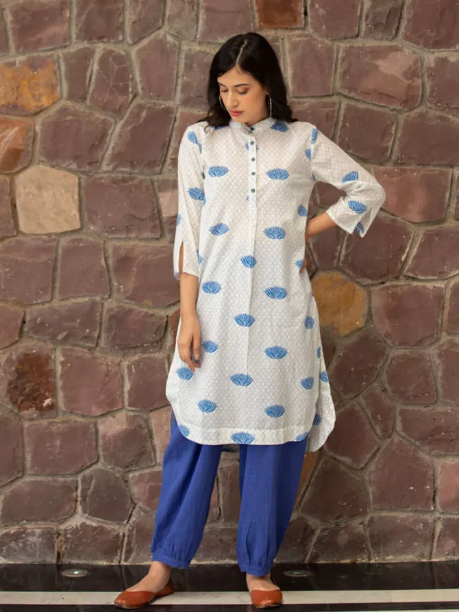Ira Block Printed Cotton Long Kurta