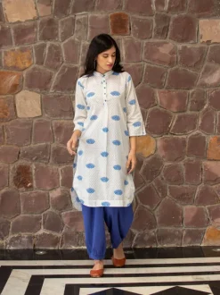 Ira Block Printed Cotton Long Kurta