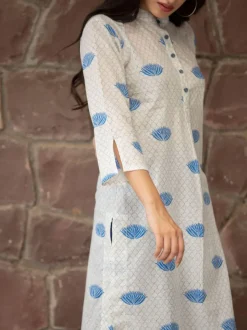 Ira Block Printed Cotton Long Kurta