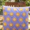 Iris Block Printed Cotton Cushion Cover - 20 Inch