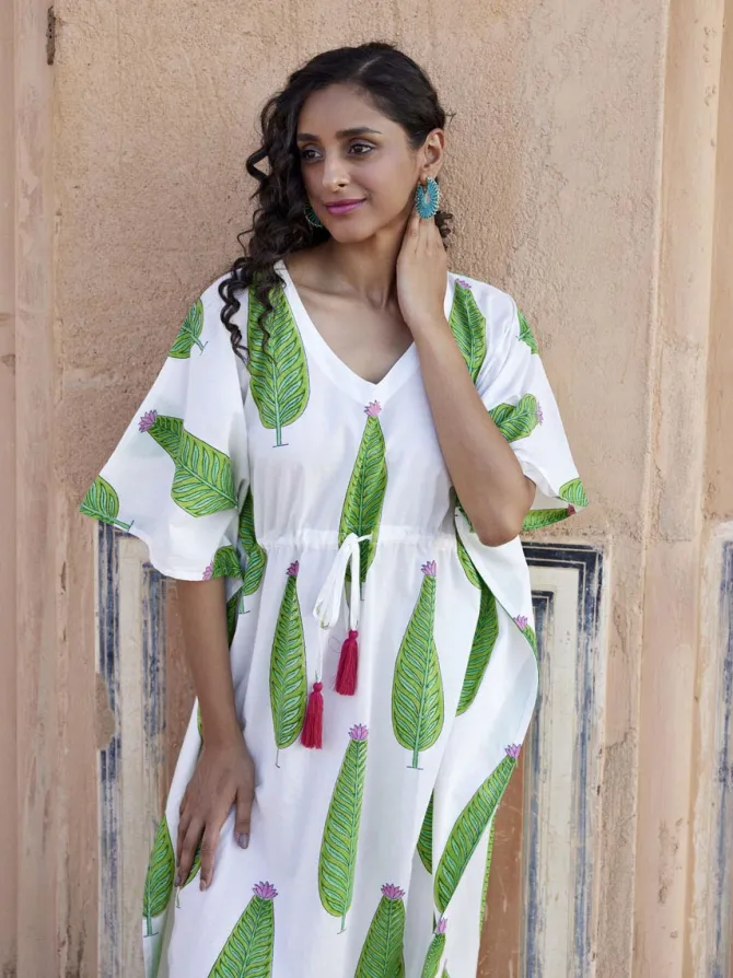Isabelle Hand Block Printed Cotton Kaftan