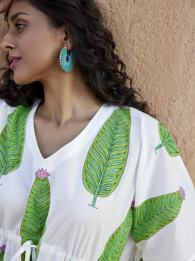 Isabelle Hand Block Printed Cotton Kaftan
