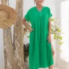 Ivy Solid Green Kaftan