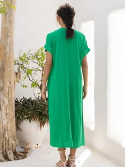 Ivy Solid Green Kaftan