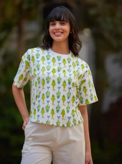 Jal Ki Raani Hand Block Printed T-shirt