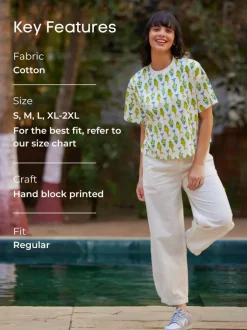Jal Ki Raani Hand Block Printed T-shirt