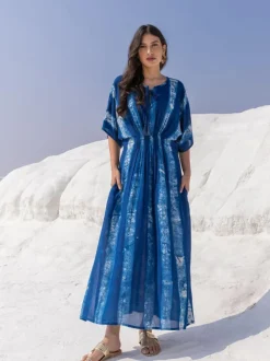 Jannat Indigo Kaftan Maxi Dress