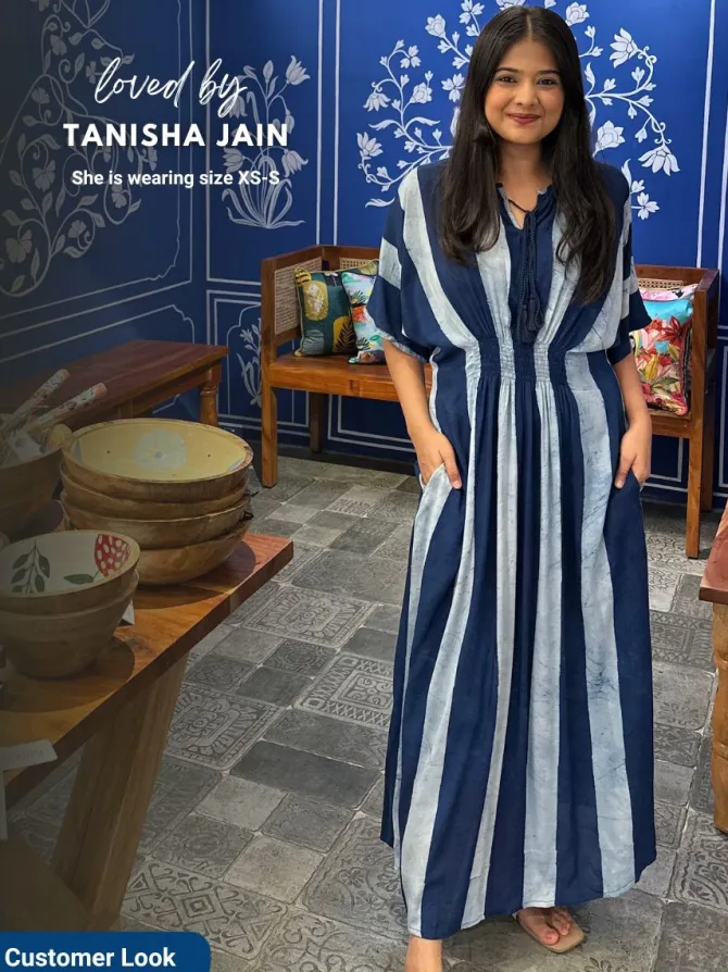 Jannat Indigo Kaftan Maxi Dress