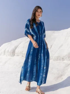 Jannat Indigo Kaftan Maxi Dress