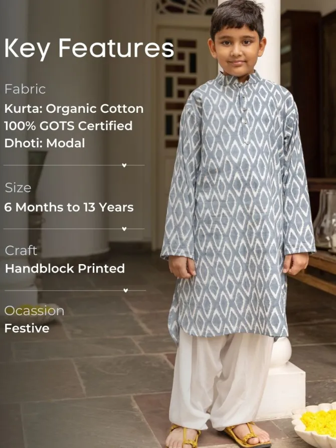 Jay Organic Cotton Block Printed Long Kurta
