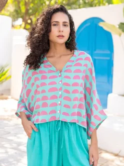 Jenny Printed Modal Poncho Top