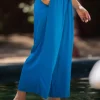 Jewel Solid Blue Palazzo Pants