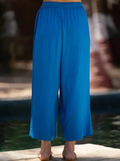 Jewel Solid Blue Palazzo Pants