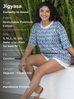 Jigyasa Hand Block Printed Comfort Fit T-shirt