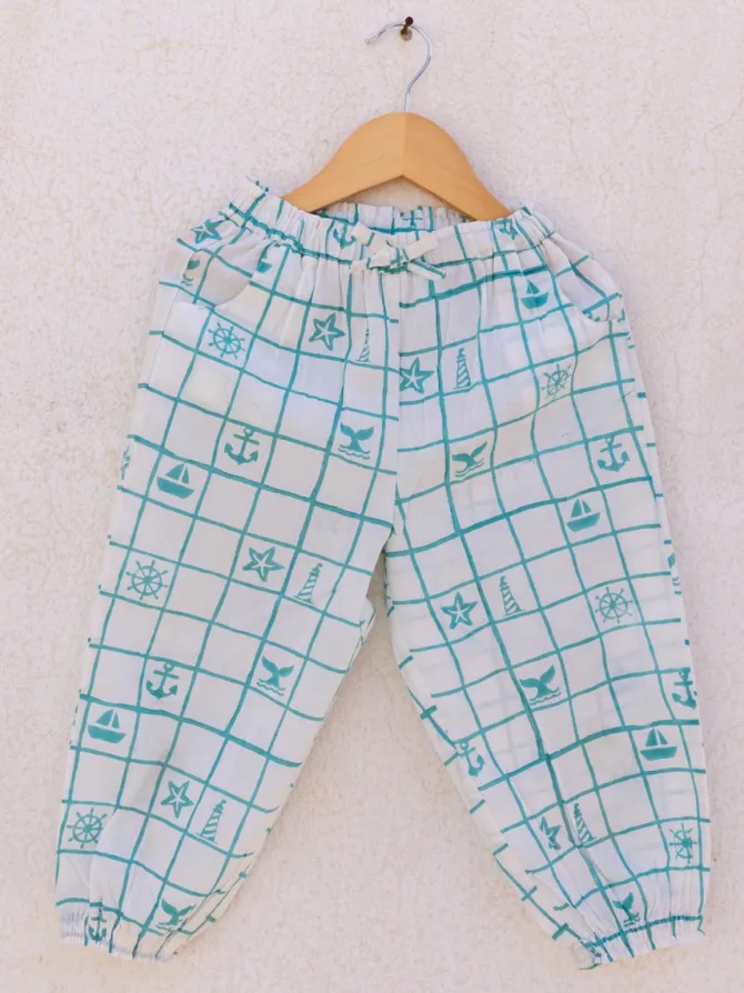 Jr. Voyager Organic Cotton Block Printed Short Kurta
