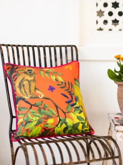 Jungle of Happiness Cotton Cushion Cover - 16 Inch