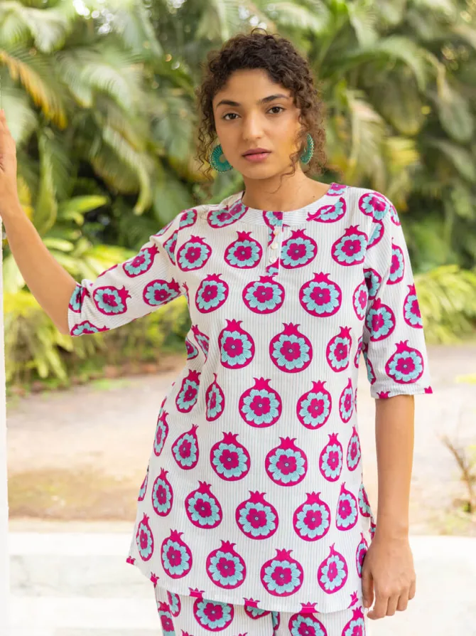 Kanmani Block Printed Cotton Co-ord Set of 2