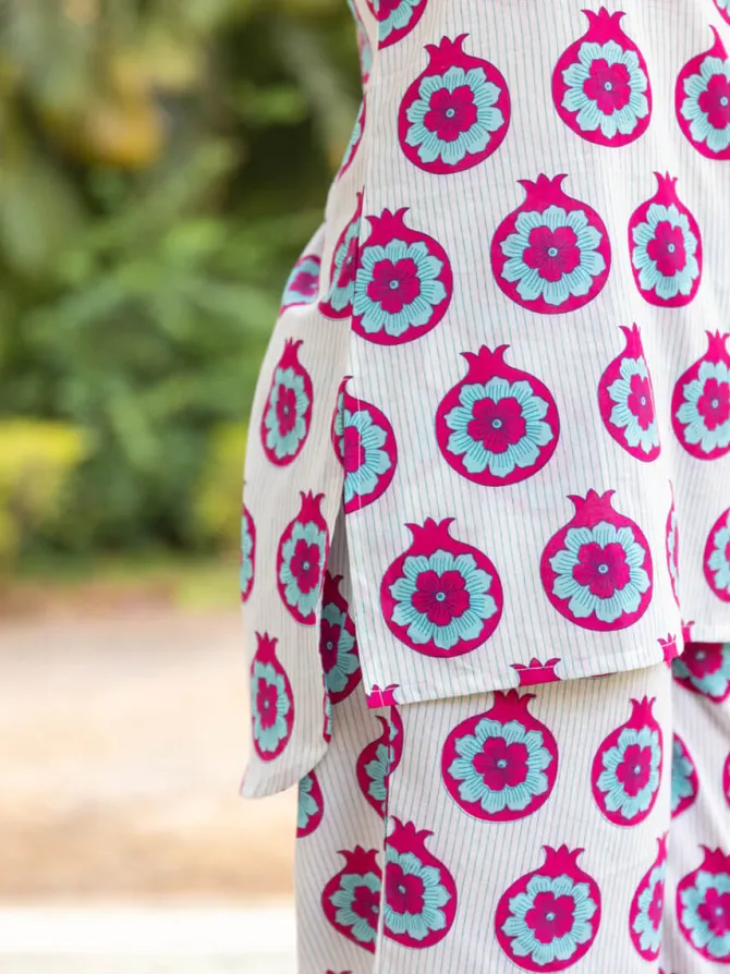 Kanmani Block Printed Cotton Co-ord Set of 2