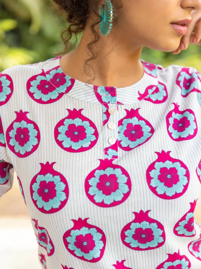 Kanmani Block Printed Cotton Co-ord Set of 2