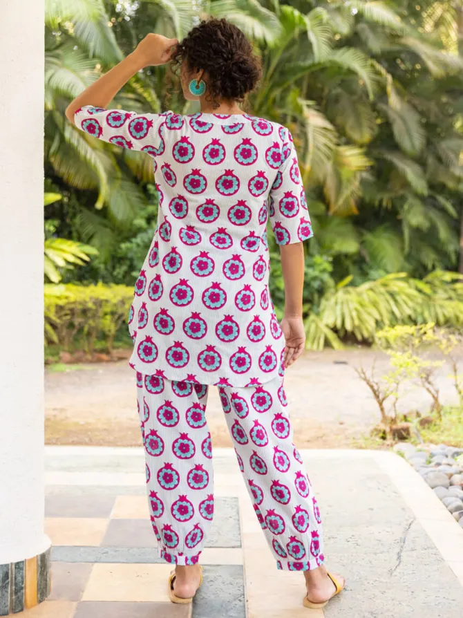 Kanmani Block Printed Cotton Co-ord Set of 2