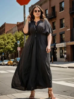 Kasturi Black Kaftan Maxi Dress