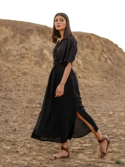 Kasturi Black Kaftan Maxi Dress