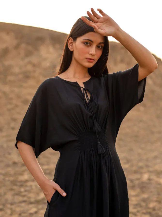 Kasturi Black Kaftan Maxi Dress