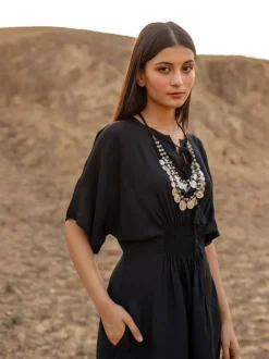 Kasturi Black Kaftan Maxi Dress