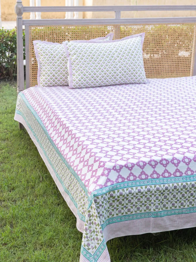 Kavya Block Printed Cotton Bedsheet