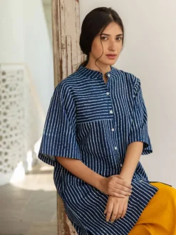 Keya Indigo Dabu Cotton Tunic