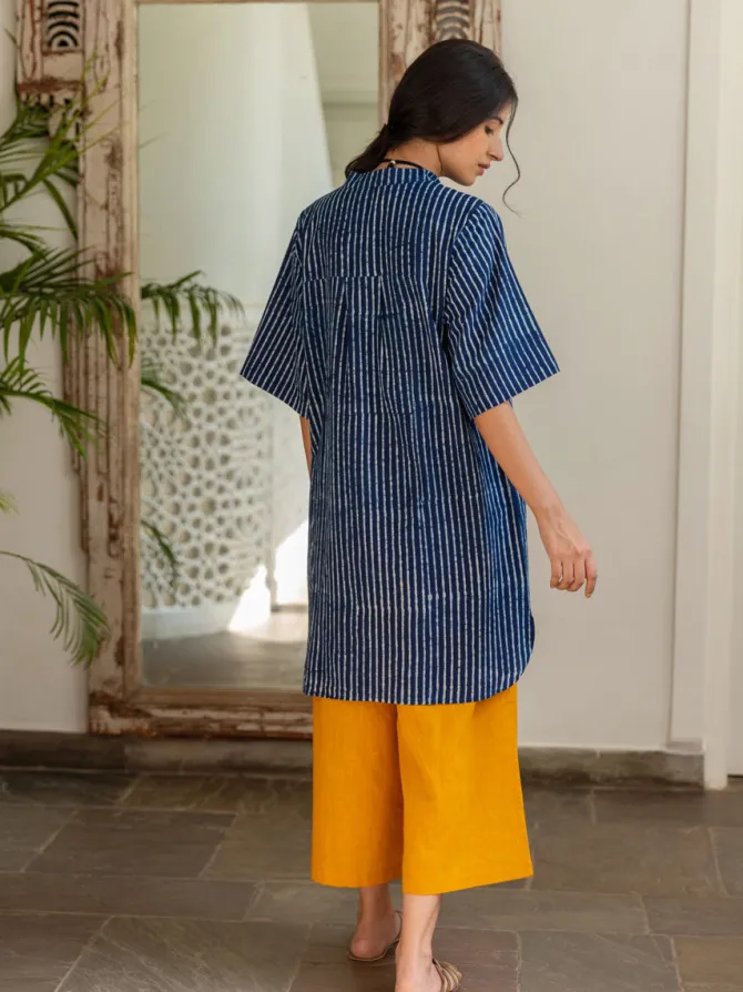 Keya Indigo Dabu Cotton Tunic