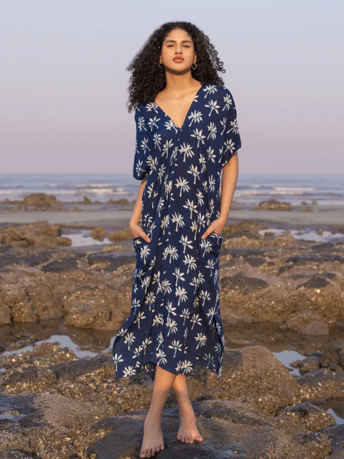 Khwahish Indigo kaftan dress
