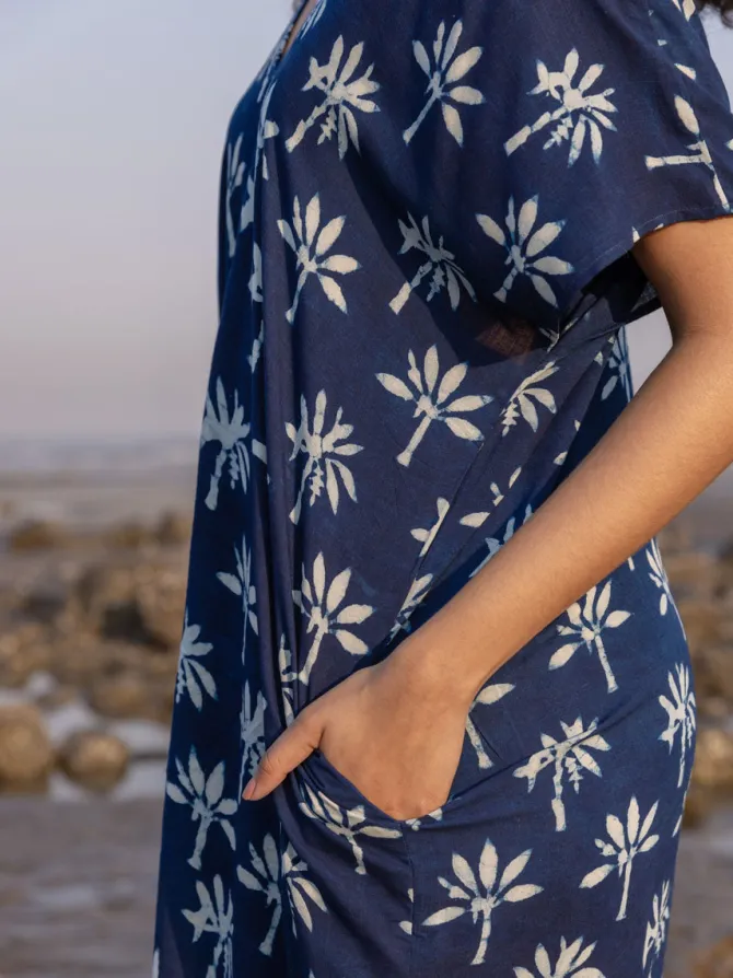 Khwahish Indigo kaftan dress