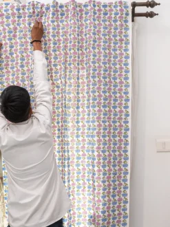 Kusum Hand Block Printed Cotton Curtain