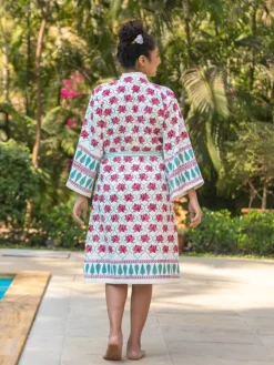 Laila Block Printed Luxury Cotton Bath Robe