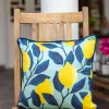 Lemon Zest Cotton Cushion Cover - 16 Inch