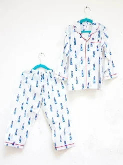 Lighthouse Magic Block Printed Cotton Top & Pyjama Set