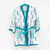 Lighthouse Magic Block Printed Waffle Cotton Bath Robe