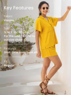 Lily Solid Yellow Co-ord Set of 2