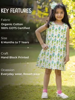 Little Fish Organic Cotton Block Printed Dress