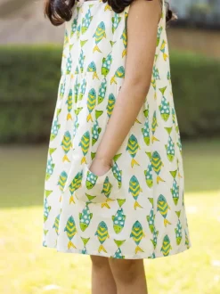 Little Fish Organic Cotton Block Printed Dress