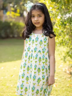 Little Fish Organic Cotton Block Printed Dress