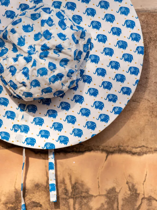 Little Hathi Printed Cotton Hat